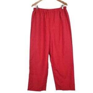 Plus Size Wide Leg Dress Pants Slacks Women's 18W Red Allison Woods Business
